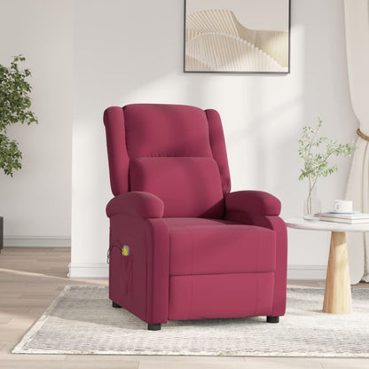 Poltrona Massaggiante Elettrica Rosso Vino in Velluto