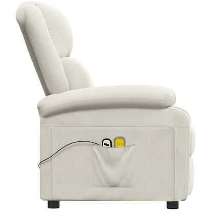 Poltrona Massaggiante Elettrica Crema in Velluto