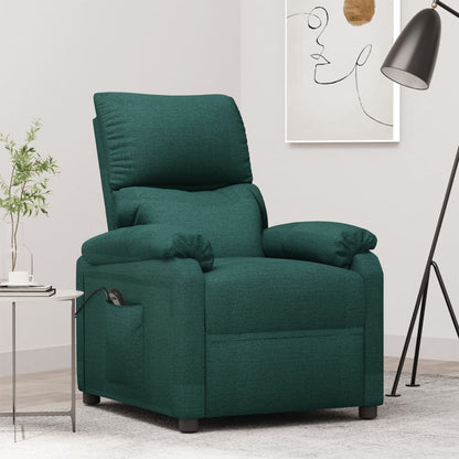 Poltrona Elettrica Reclinabile Verde Scuro in Tessuto