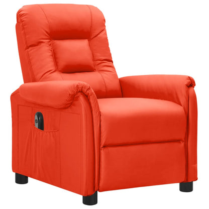 Poltrona Reclinabile Elettrica Rossa in Similpelle