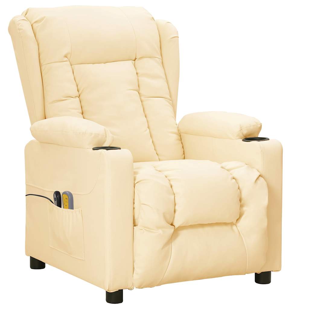 Poltrona Massaggiante Elettrica Crema Similpelle