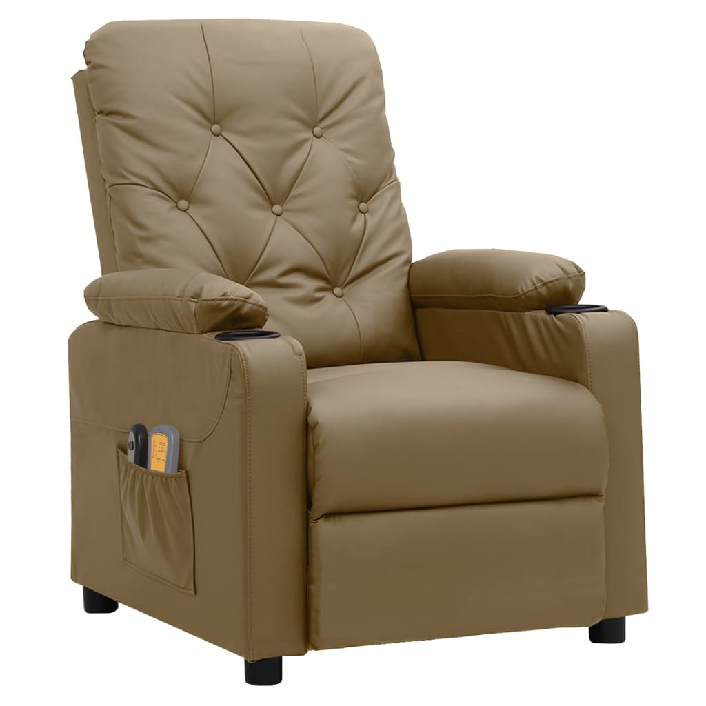 Poltrona Massaggio Elettrica Cappuccino Similpelle