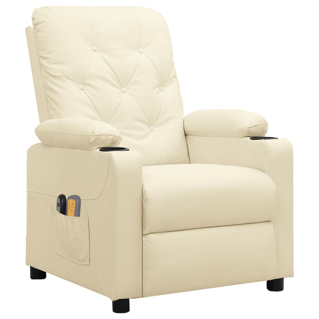 Poltrona Massaggiante Elettrica Crema Similpelle