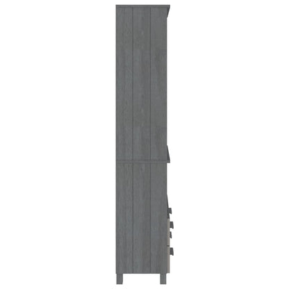 Credenza HAMAR in Legno Massello di Pino Grigio Scuro