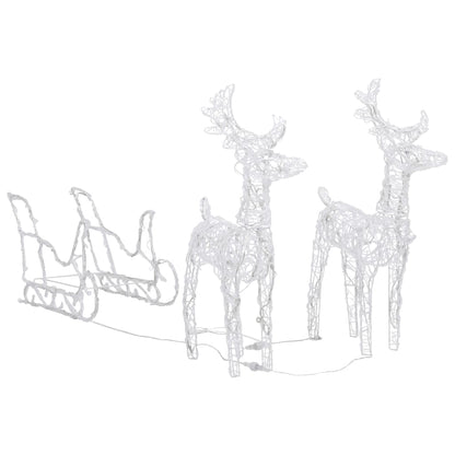 Decorazione Natalizia Renne e Slitta 320 LED Acrilico