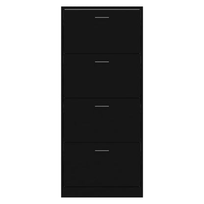 Scarpiera Nera 63x24x147 cm in Legno Multistrato