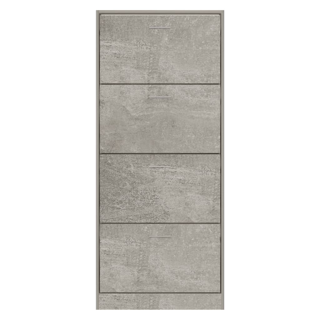 Scarpiera Grigio Cemento 63x24x147 cm in Legno Multistrato