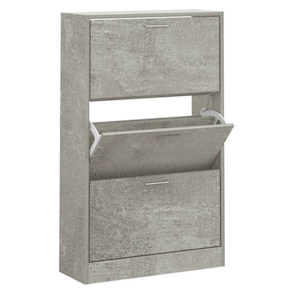 Scarpiera Grigio Cemento 63x24x103 cm in Legno Multistrato