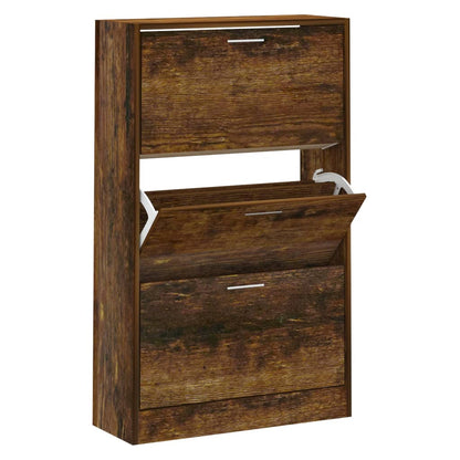 Scarpiera Rovere Fumo 63x24x103 cm in Legno Multistrato