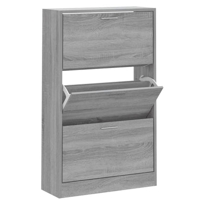 Scarpiera Grigio Sonoma 63x24x103 cm in Legno Multistrato