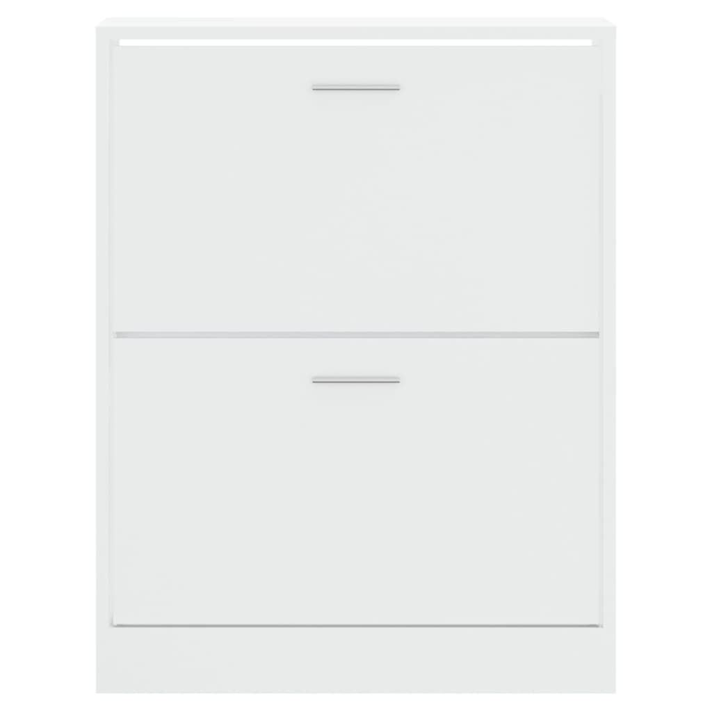 Scarpiera Bianco Lucido 63x24x81 cm in Legno Multistrato