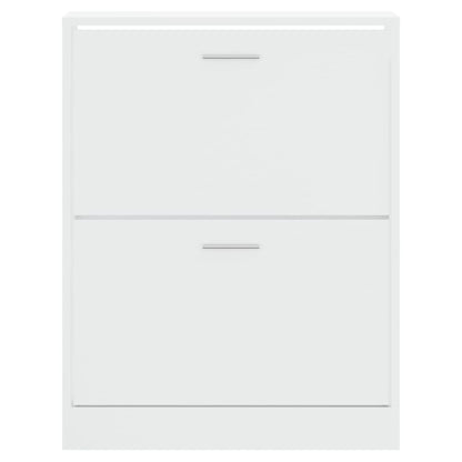 Scarpiera Bianco Lucido 63x24x81 cm in Legno Multistrato