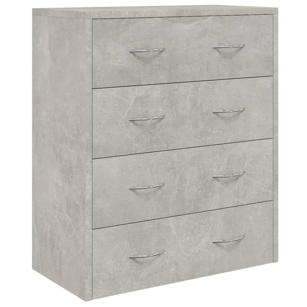 Credenza con 4 Cassetti 60x30,5x71 cm Grigio cemento