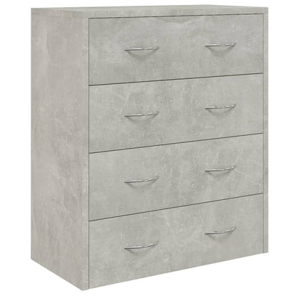 Credenza con 4 Cassetti 60x30,5x71 cm Grigio cemento