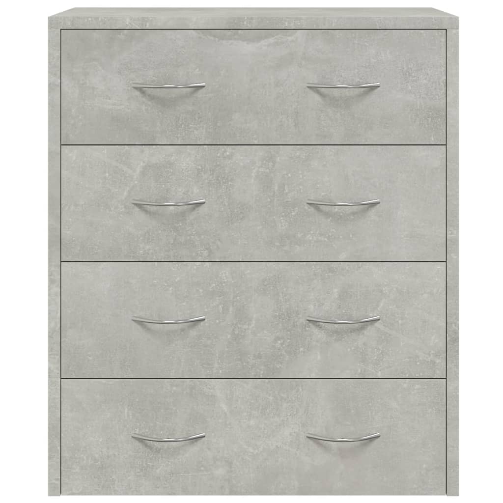 Credenza con 4 Cassetti 60x30,5x71 cm Grigio cemento