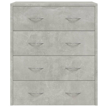 Credenza con 4 Cassetti 60x30,5x71 cm Grigio cemento