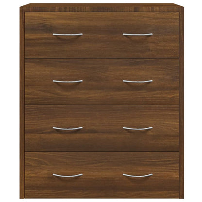 Credenza con 4 Cassetti 60x30,5x71 cm Rovere marrone