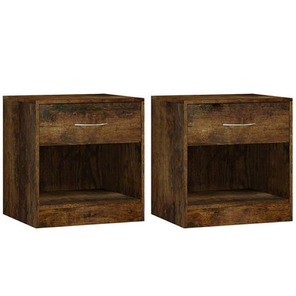 Comodini 2pz con Cassetto Rovere Fumo