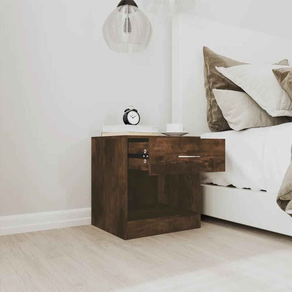 Comodini 2pz con Cassetto Rovere Fumo