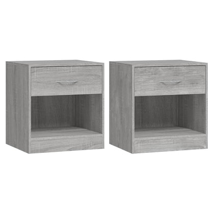 Comodino 2 pz con Cassetto Grigio Sonoma