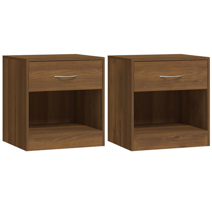 Comodini 2 pz con Cassetto Rovere Marrone