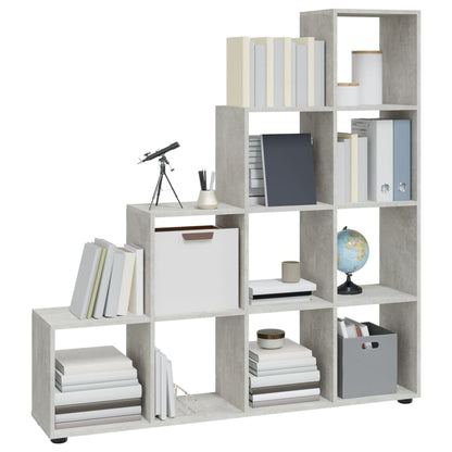 Libreria a Scala Grigio Cemento 142 cm in Legno Multistrato