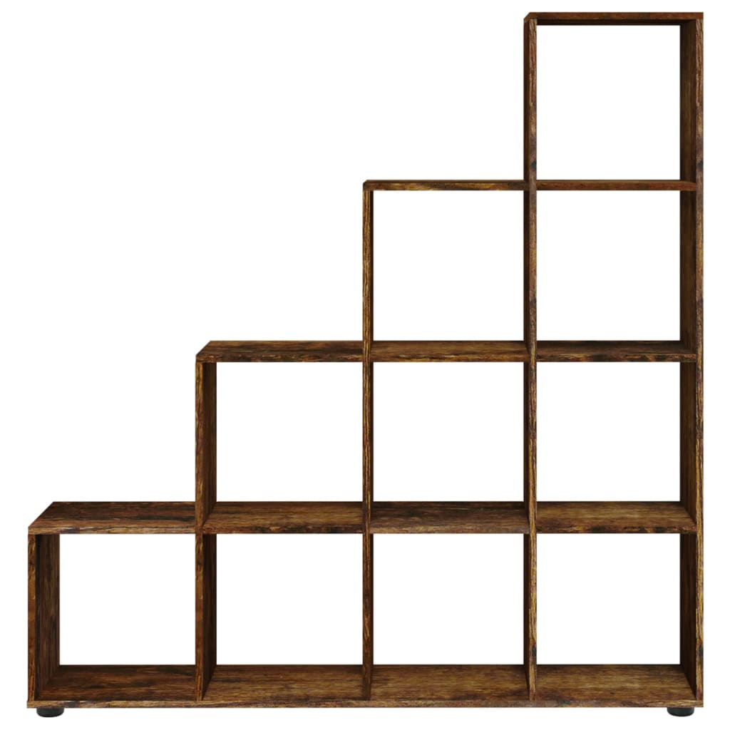 Libreria a Scala Rovere Fumo 142 cm in Legno Multistrato