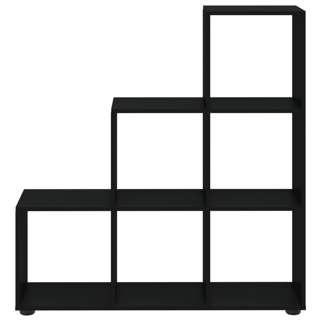 Libreria a Scala Nera 107 cm in Legno Multistrato