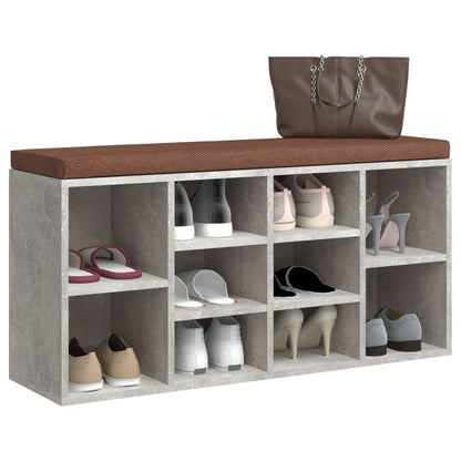 Scarpiera Grigio Cemento 103x30x48 cm in Legno Multistrato