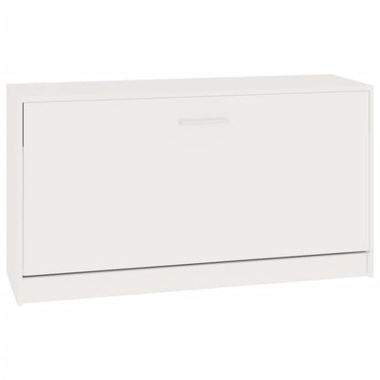 Panca Porta Scarpe Bianco Lucido 80x24x45 cm Legno Multistrato