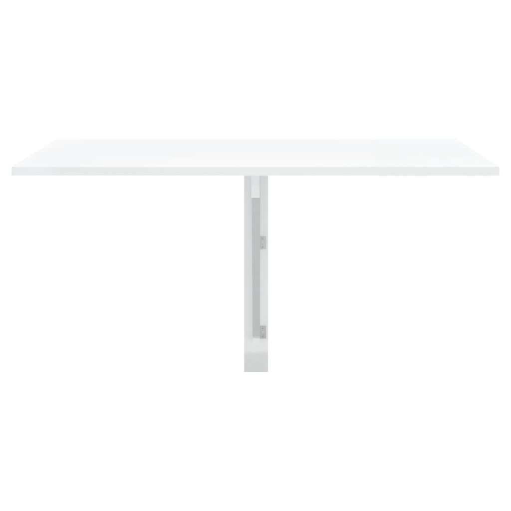 Tavolino Muro Pieghevole Bianco Lucido 100x60x56 cm Multistrato