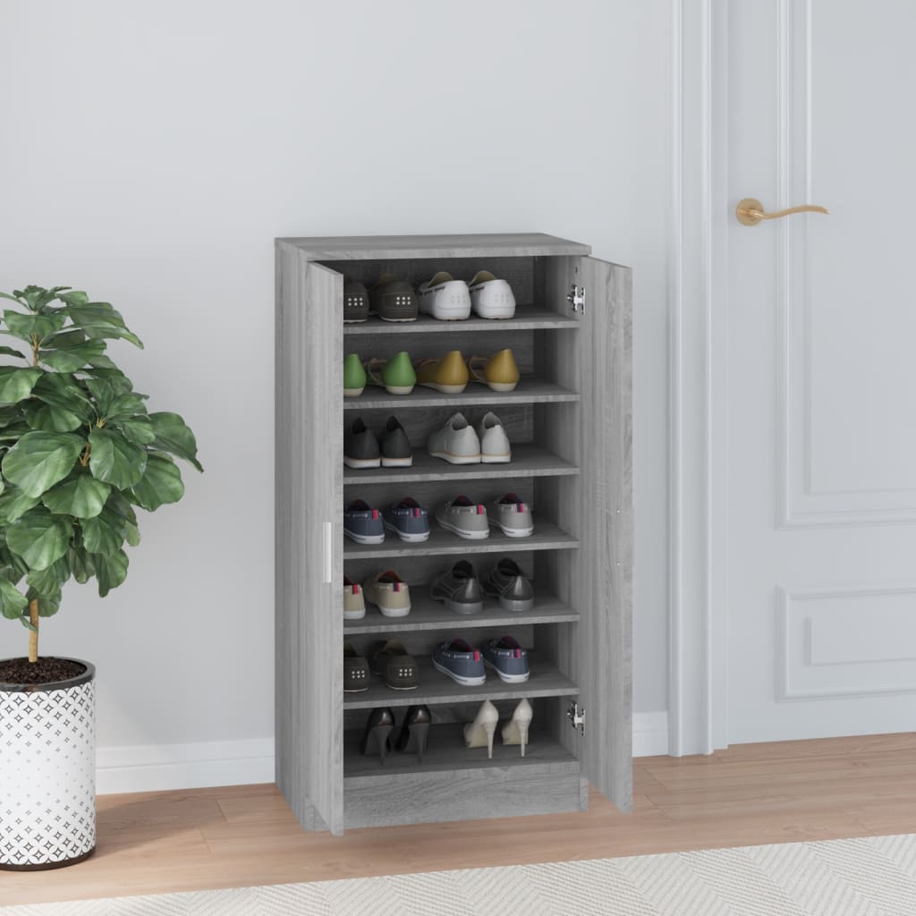 Scarpiera Grigio Sonoma 55x35x108 cm in Legno Multistrato