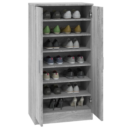 Scarpiera Grigio Sonoma 55x35x108 cm in Legno Multistrato