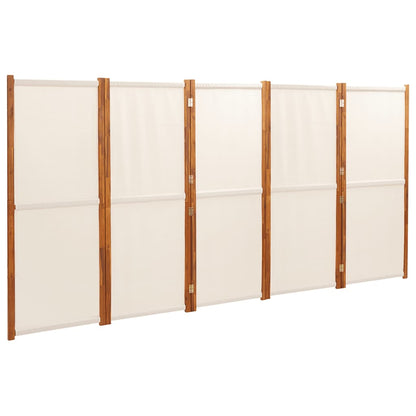 Divisorio a 5 Pannelli Bianco Crema 350x180 cm