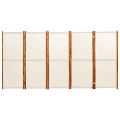 Divisorio a 5 Pannelli Bianco Crema 350x180 cm