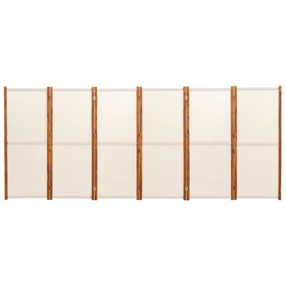 Divisorio a 6 Pannelli Bianco Crema 420x180 cm