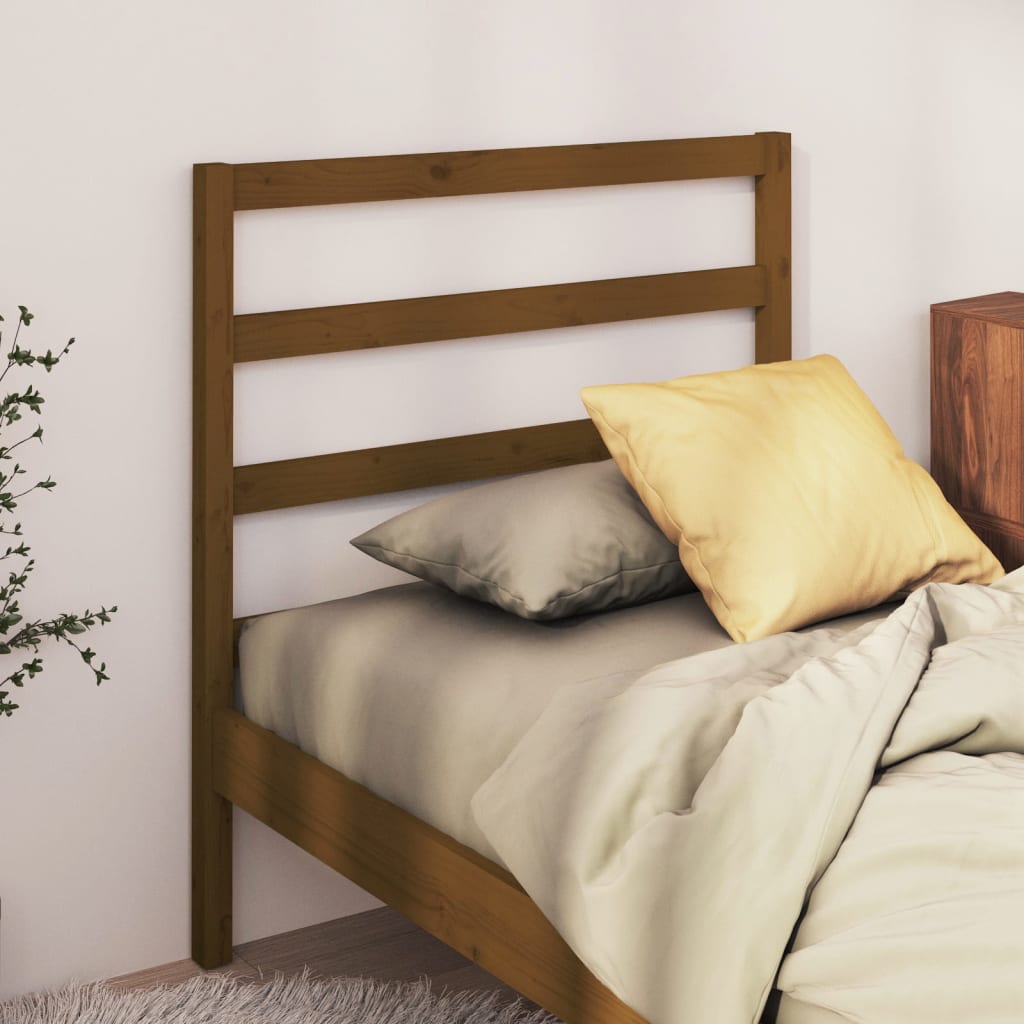 Testiera per Letto ambra 81x4x100 cm in Legno Massello di Pino