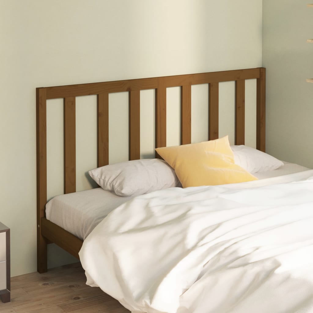 Testiera per Letto ambra 146x4x100 cm in Legno Massello di Pino