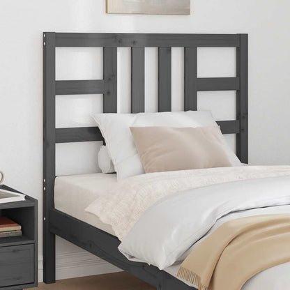 Testiera per Letto Grigia 96x4x100 cm in Legno Massello di Pino