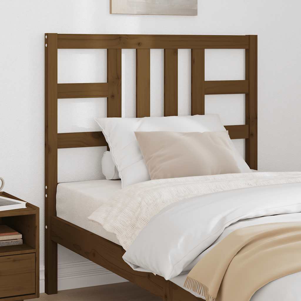 Testiera per Letto ambra 96x4x100 cm in Legno Massello di Pino
