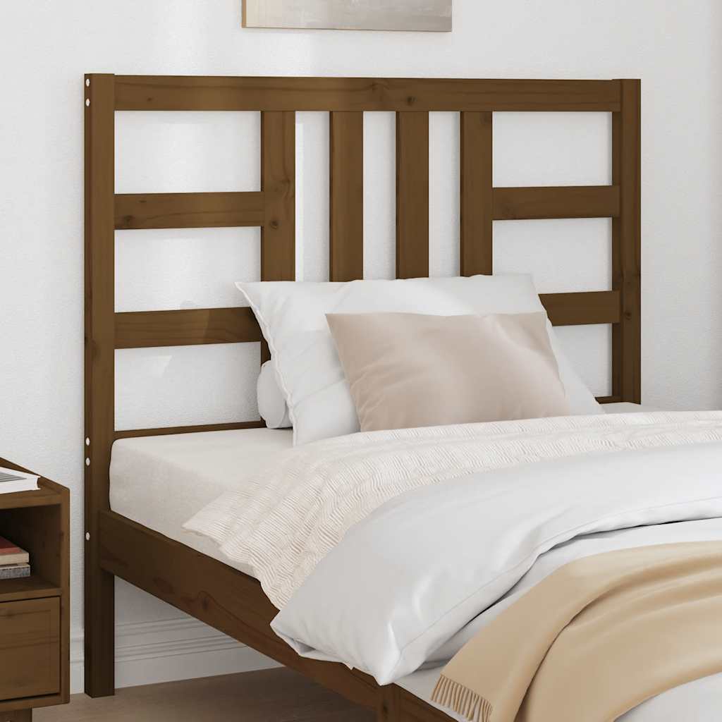 Testiera per Letto ambra 106x4x100 cm in Legno Massello di Pino