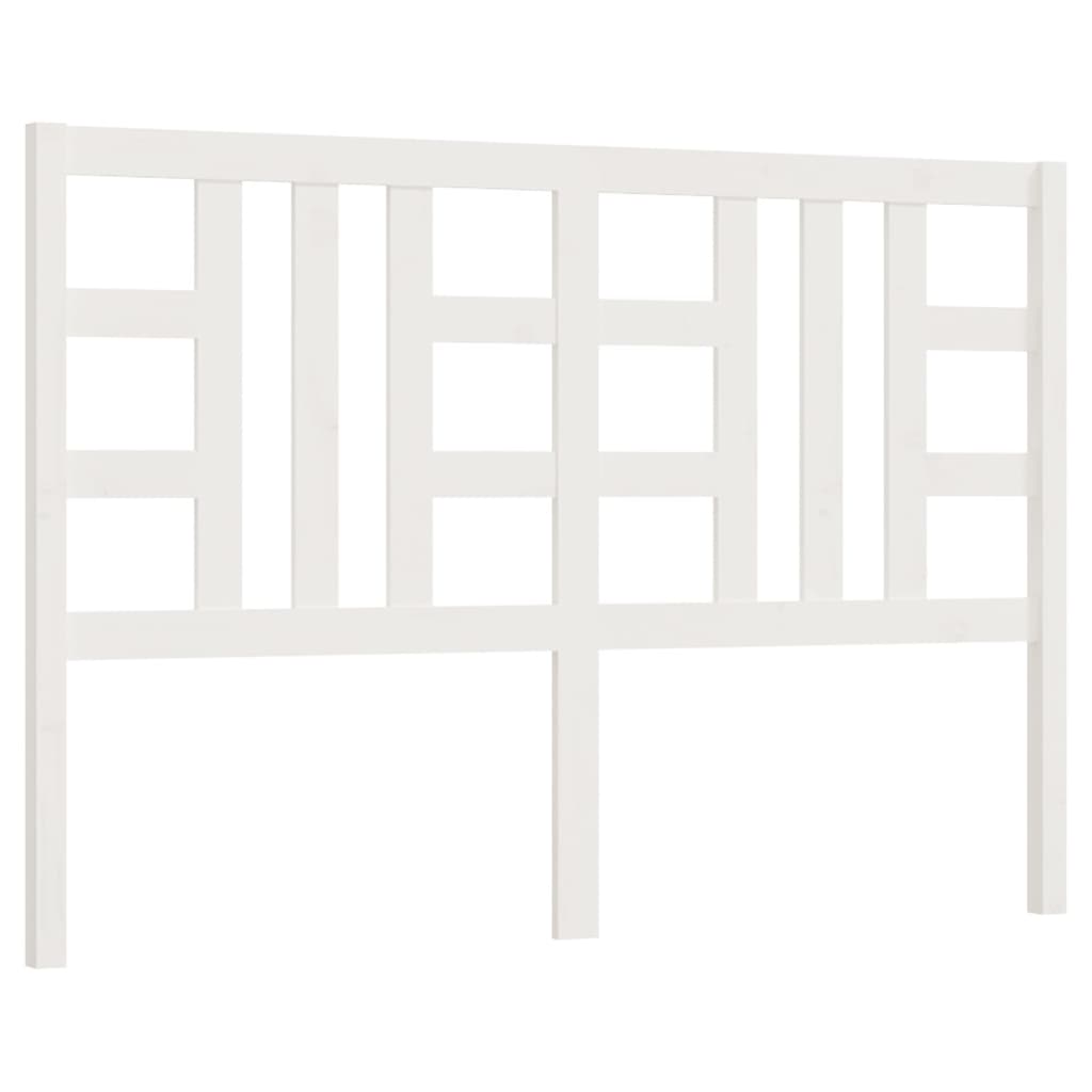 Testiera per Letto Bianca 146x4x100 cm Legno Massello di Pino