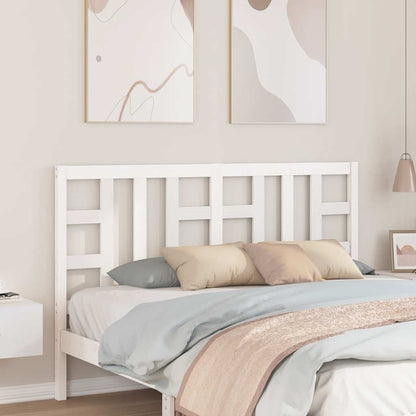 Testiera per Letto Bianca 156x4x100 cm Legno Massello di Pino