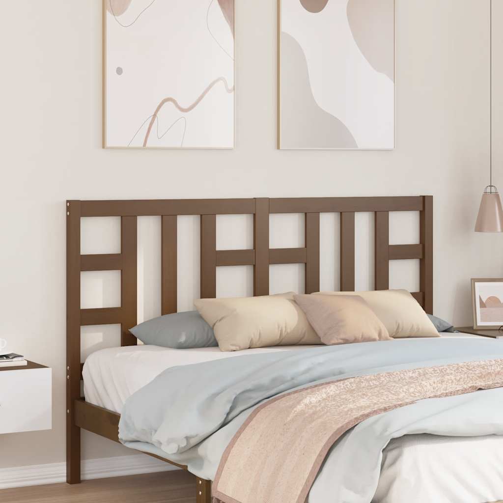 Testiera per Letto ambra 156x4x100 cm in Legno Massello di Pino