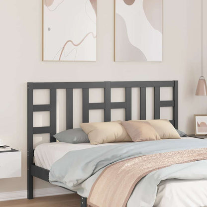 Testiera per Letto Grigia 166x4x100cm in Legno Massello di Pino