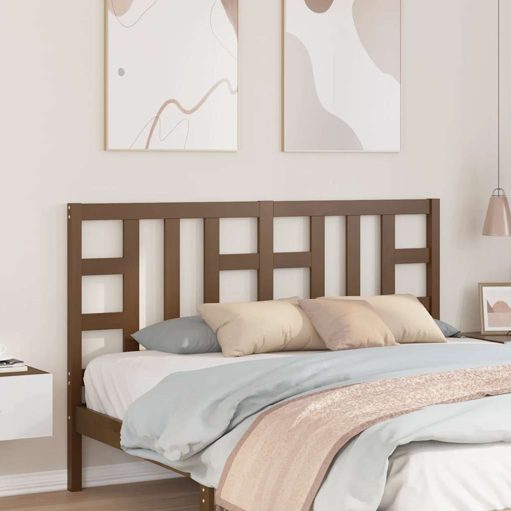 Testiera per Letto ambra 166x4x100 cm in Legno Massello di Pino