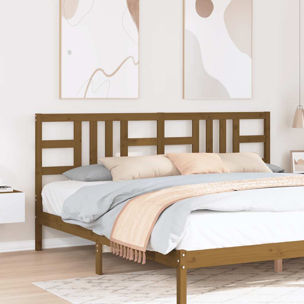 Testiera per Letto ambra 206x4x100 cm in Legno Massello di Pino