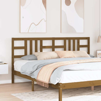 Testiera per Letto ambra 206x4x100 cm in Legno Massello di Pino