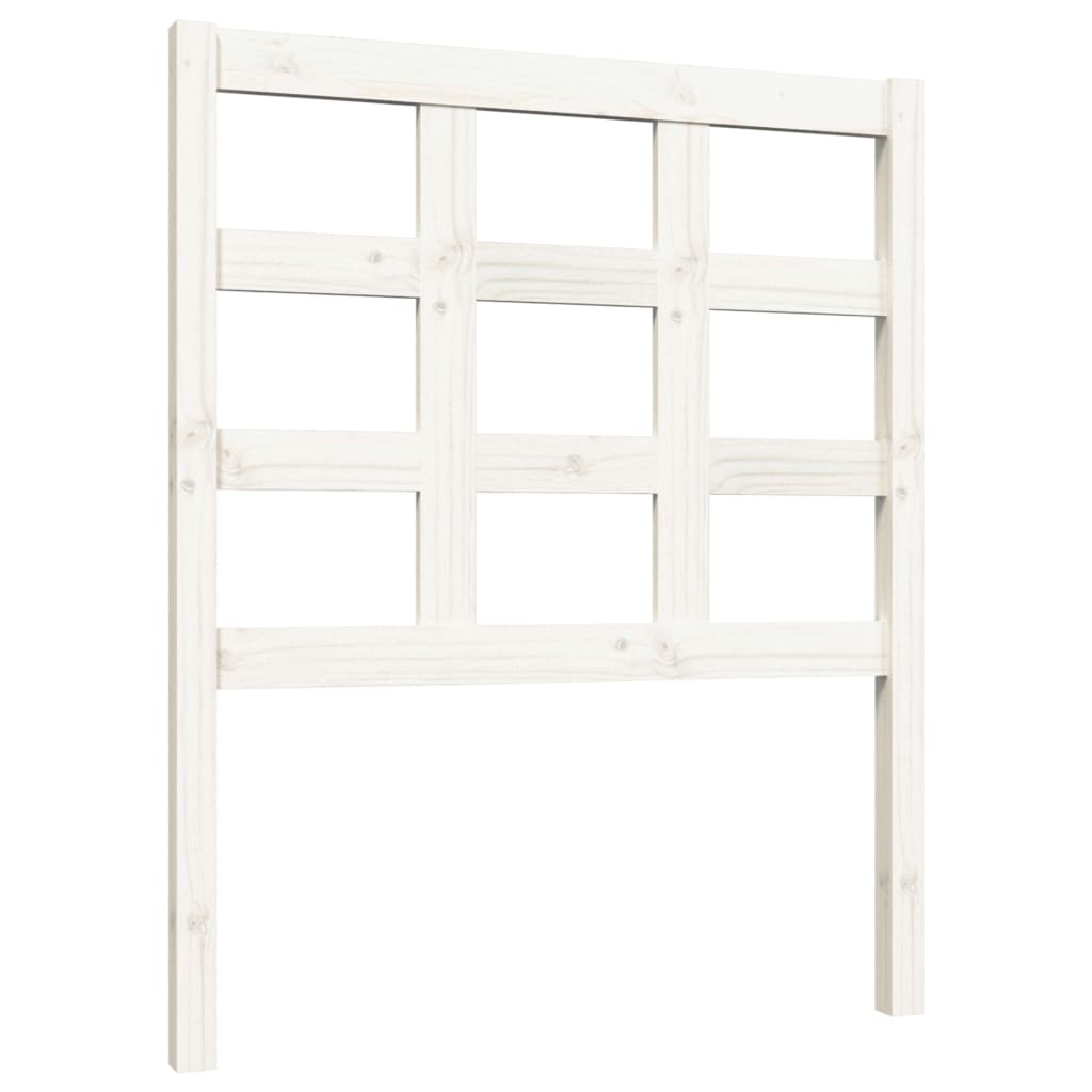 Testiera per Letto Bianca 80,5x4x100 cm Legno Massello di Pino