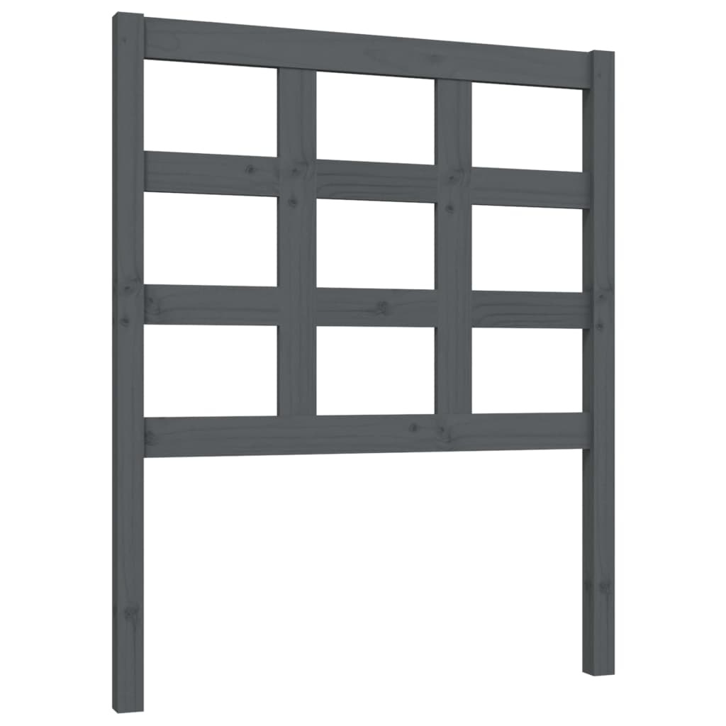 Testiera Letto Grigia 80,5x4x100 cm in Legno Massello di Pino